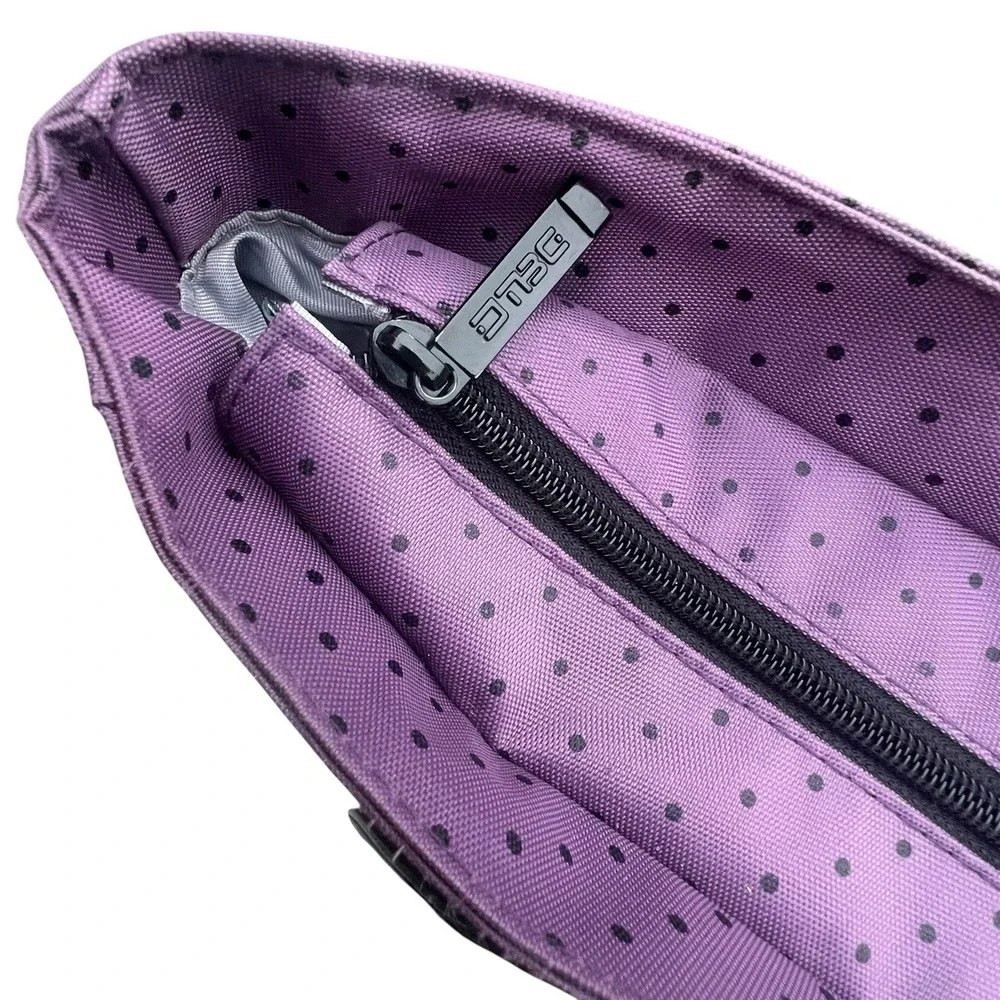 DTBG Laptop Computer Shoulder Bag Purse W/ Handles Purple Polka Dots
